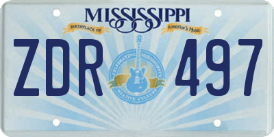 MS license plate ZDR497