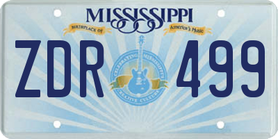 MS license plate ZDR499