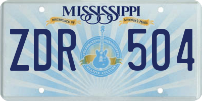 MS license plate ZDR504