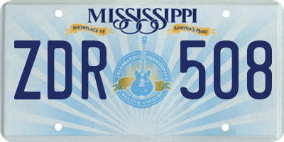 MS license plate ZDR508