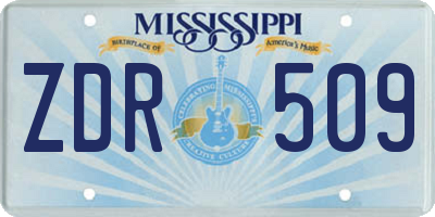 MS license plate ZDR509