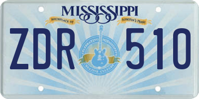 MS license plate ZDR510