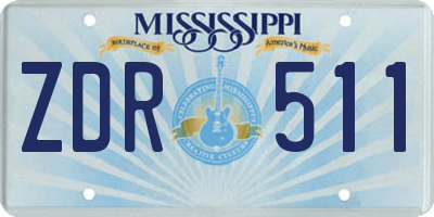 MS license plate ZDR511