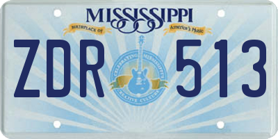 MS license plate ZDR513
