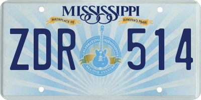 MS license plate ZDR514
