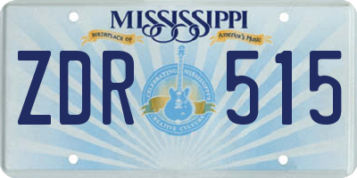 MS license plate ZDR515