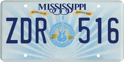 MS license plate ZDR516