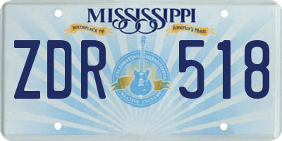 MS license plate ZDR518