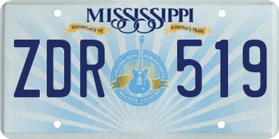 MS license plate ZDR519