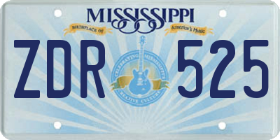 MS license plate ZDR525