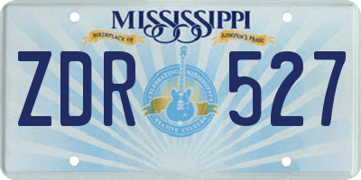 MS license plate ZDR527