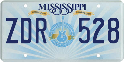 MS license plate ZDR528