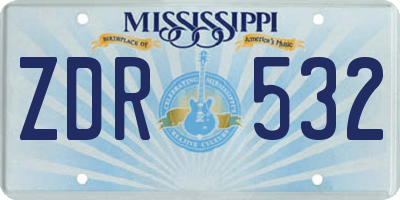 MS license plate ZDR532