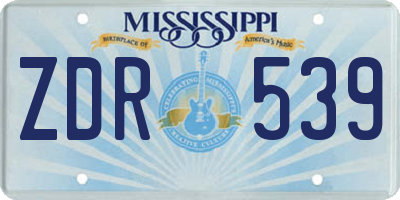 MS license plate ZDR539