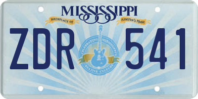 MS license plate ZDR541