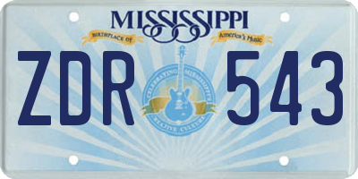MS license plate ZDR543