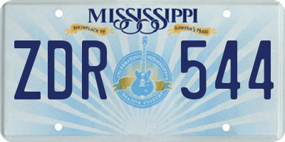 MS license plate ZDR544