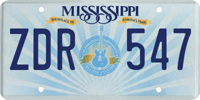 MS license plate ZDR547