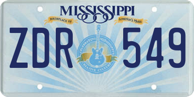 MS license plate ZDR549