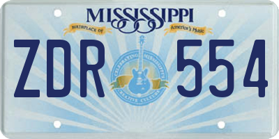 MS license plate ZDR554