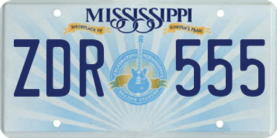 MS license plate ZDR555