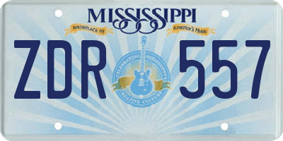 MS license plate ZDR557