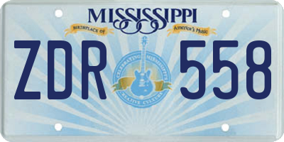 MS license plate ZDR558