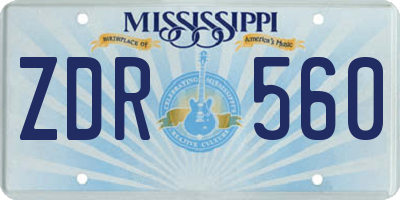 MS license plate ZDR560