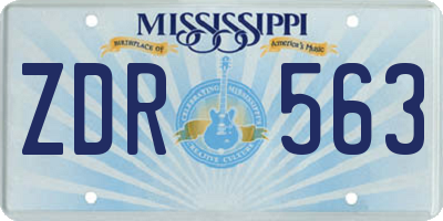 MS license plate ZDR563