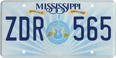 MS license plate ZDR565