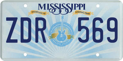 MS license plate ZDR569