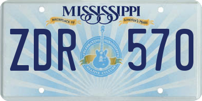 MS license plate ZDR570