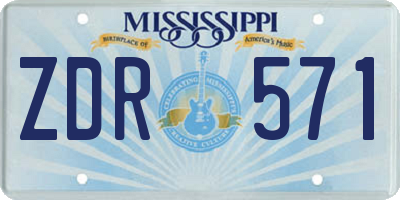 MS license plate ZDR571