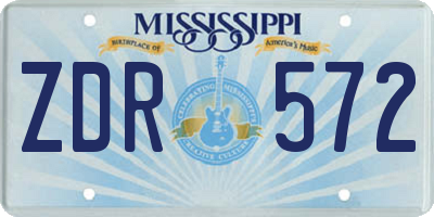 MS license plate ZDR572