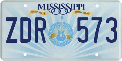 MS license plate ZDR573