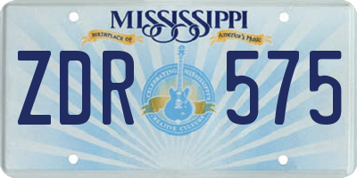 MS license plate ZDR575