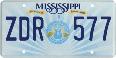 MS license plate ZDR577