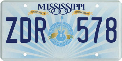 MS license plate ZDR578