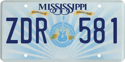 MS license plate ZDR581