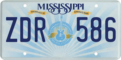 MS license plate ZDR586