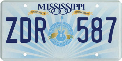 MS license plate ZDR587