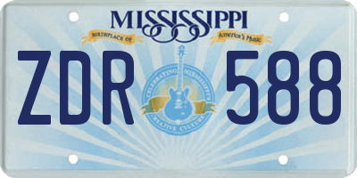 MS license plate ZDR588