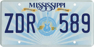 MS license plate ZDR589