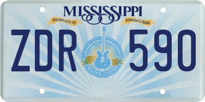 MS license plate ZDR590