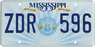 MS license plate ZDR596