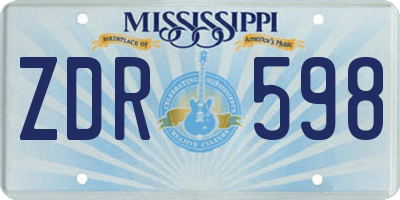 MS license plate ZDR598
