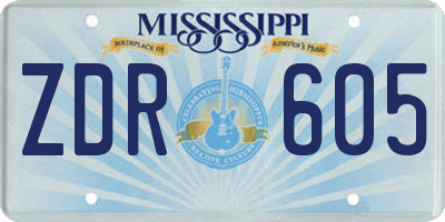 MS license plate ZDR605