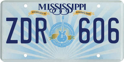 MS license plate ZDR606