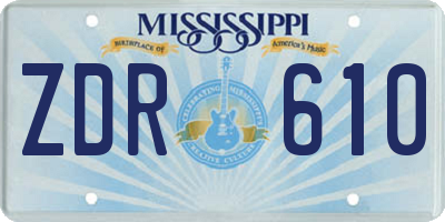 MS license plate ZDR610