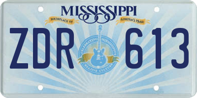MS license plate ZDR613